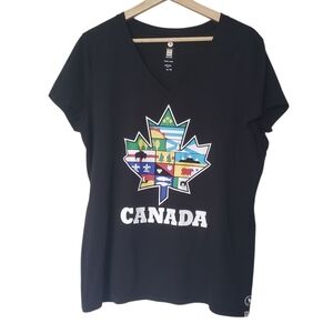 Hudson’s Bay Company T Shirt Official Olympic Logo Canada Black Size XL